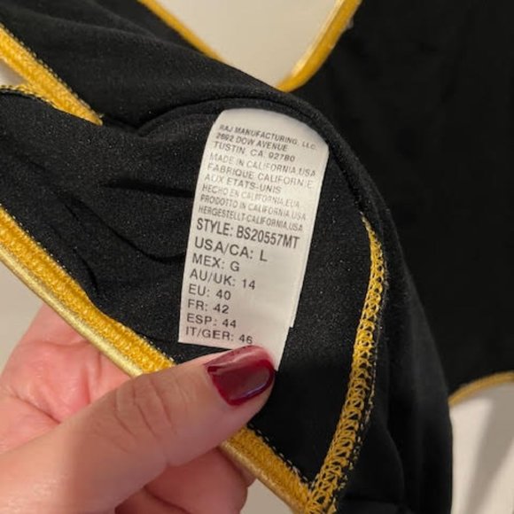 BASTA SURF Hot Gold Deep V, High Leg One-Piece Swimsuit M/L - Picture 5 of 5